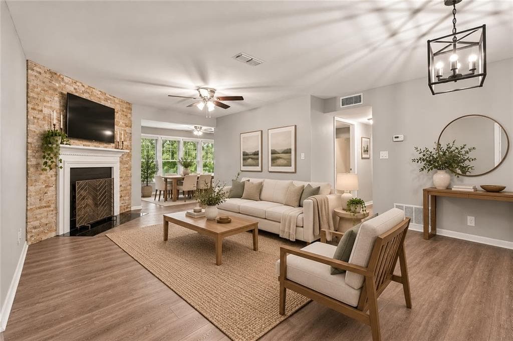 2 bedroom, 2 bathroom, 1,360 sq ft condominium for sale at 3019 Canyon Point Circle, Roswell, GA 30076
