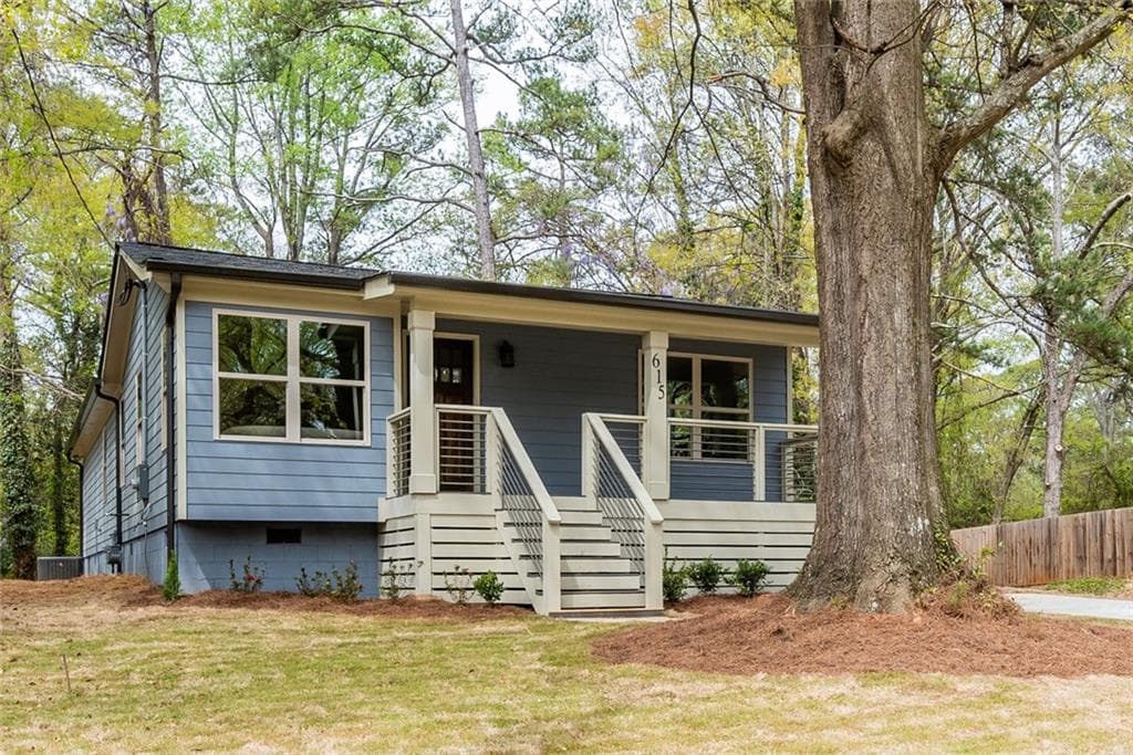 4 bedroom, 3 bathroom, 1,725 sq ft single family residence sold at 615 Quillian Avenue, Decatur, GA 30032