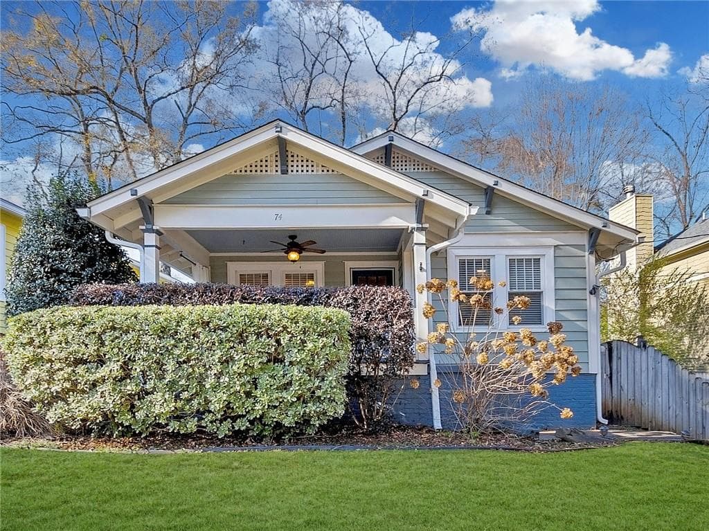 2 bedroom, 2 bathroom, 1,104 sq ft single family residence sold at 74 Rockyford Road, Atlanta, GA 30317
