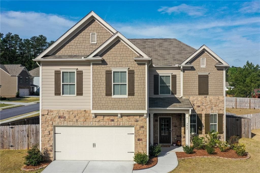 4 bedroom, 3 bathroom, 2,262 sq ft single family residence sold at 7407 Stone Bluff Drive, Douglasville, GA 30134