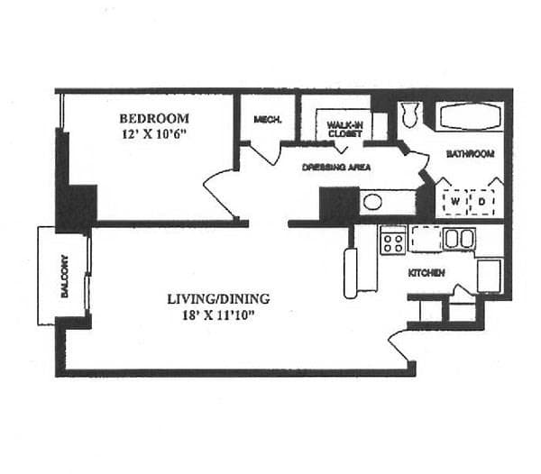 1 bedroom, 750 sq ft condominium sold at 199 14th Street 2404, Atlanta, GA 30309