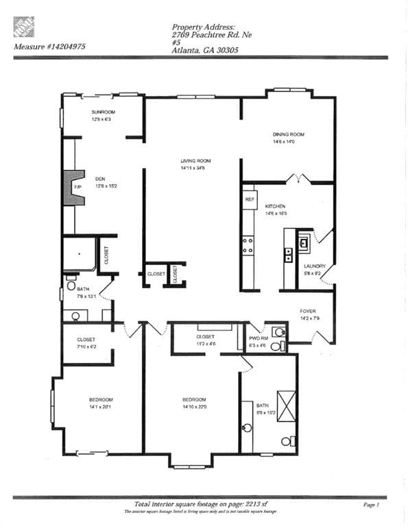 2 bedroom, 2,570 sq ft condominium sold at 2769 Peachtree Road 5, Atlanta, GA 30305